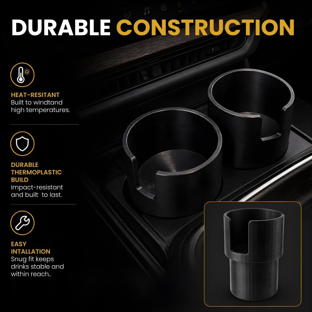 Large Cup Holder Adapter Compatible with Rivian R1S R1T – Expands to Fit 40oz Tumblers | Secure Friction Fit Insert for Oversized Bottles and Travel Mugs