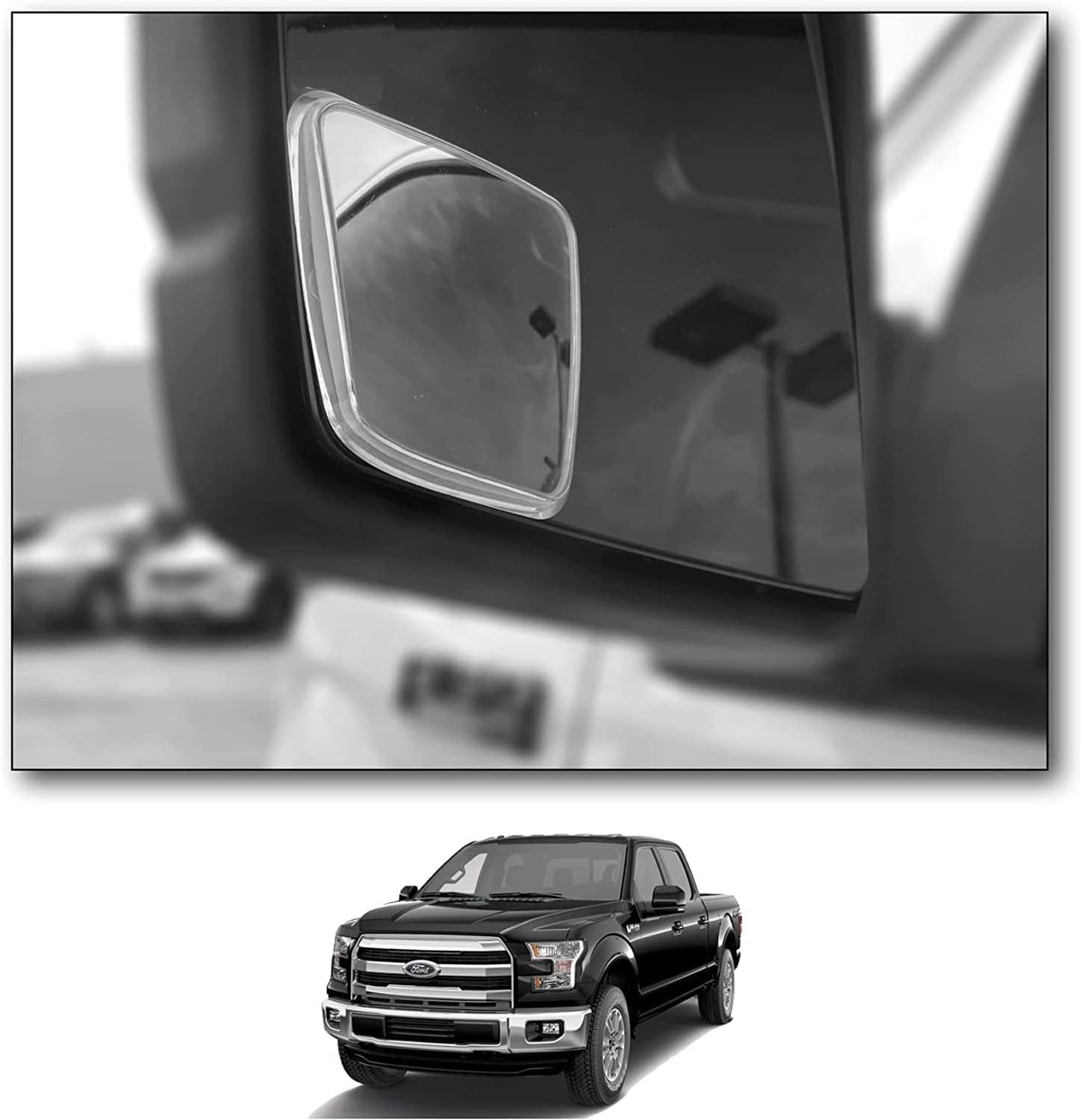 NXTGEN Custom Blind Spot Mirrors - Compatible With 2021-Present Ford F150 14th Generation Factory Mirrors With BLIS | Extended View - 2 Piece Set (Left & Right)