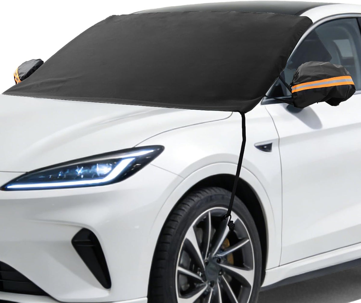 AggAuto Car Windshield Cover for Ice and Snow - 75x46in 600D Oxford Cloth, Anti-Theft & Reflective Side Mirror Covers, All-Season Sun/Snow Protection for Cars & SUVs