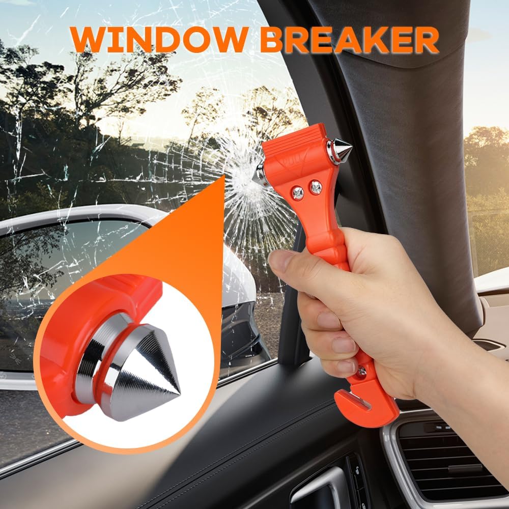 SINSEN Car Escape Tool and Mini Keychain Window Breaker Set, Glass Breaker and Seat Belt Cutter