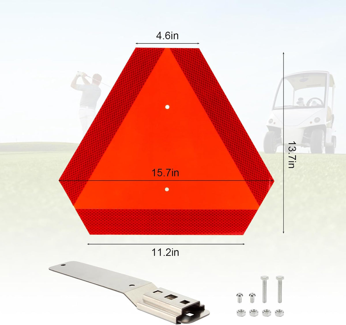 1 Set Slow Moving Vehicle Sign with Mounting Bracket Kit
