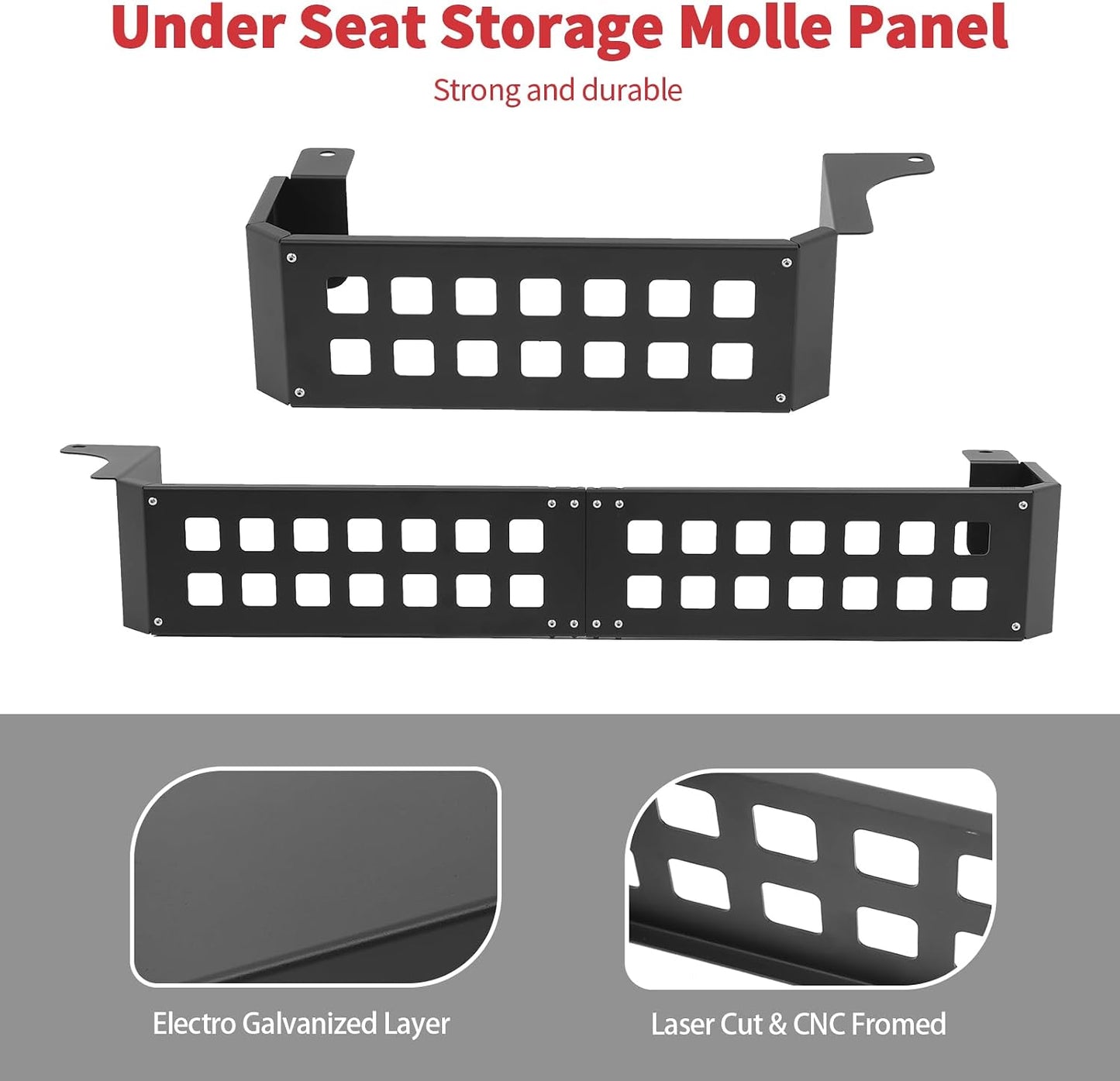 Linskip Under Seat Storage MOLLE Panel Compatible with 2018-2026+ RAM 1500 Crew Cab, Modular Storage Solution with MOLLE Panel for Organized Utility, Underseat Organizer