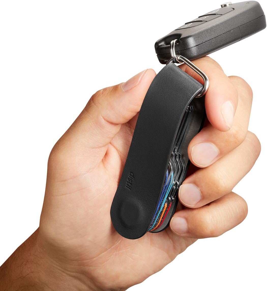 Distil Union Ferris KeyLoop Key Organizer | Includes Leather Cover, 5 KeyMods, & FobRing | Holds up to 6 Keys + Car Key