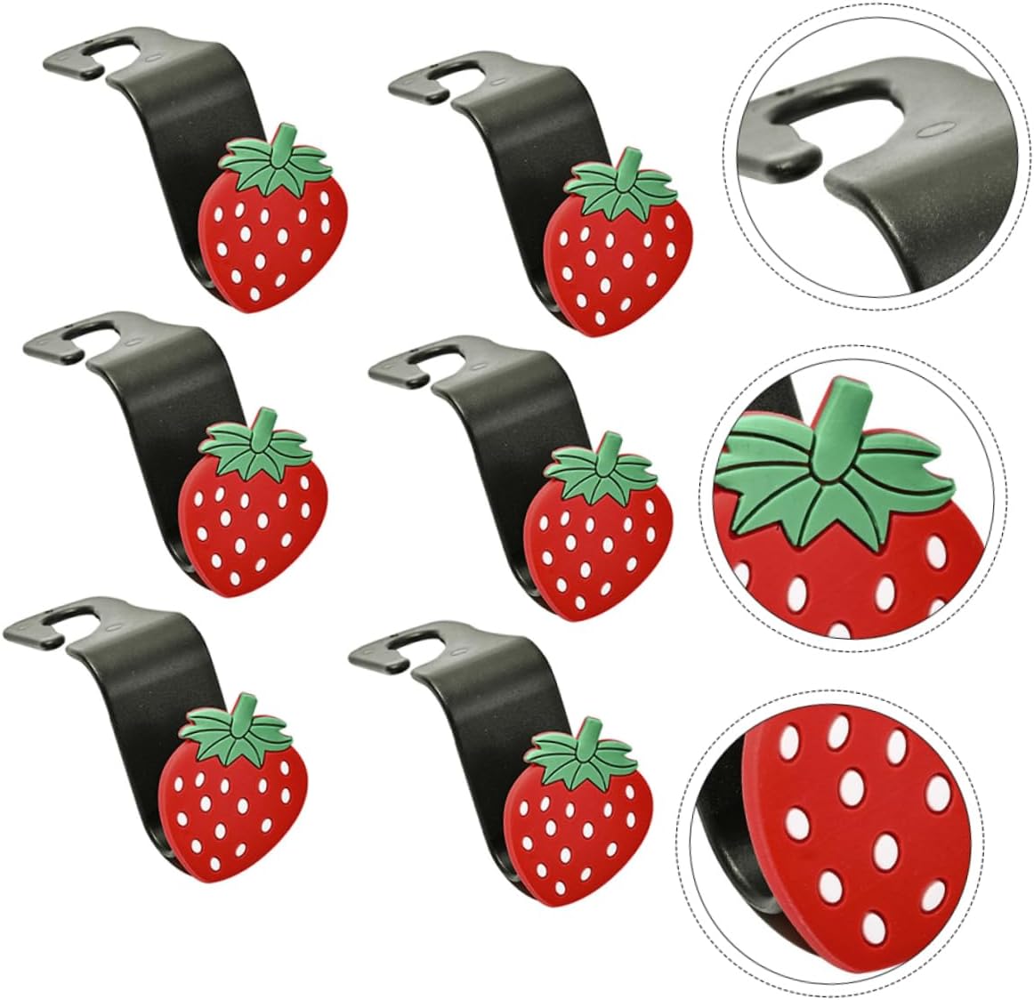 MAGICLULU 6 Pack Car Seatback Hooks Back Seat Headrest Hooks for Bags Grocery Purse and Keys Multi-Functional Car Hanger Storage Holder 4.72 X 2.75 X 1.57 in