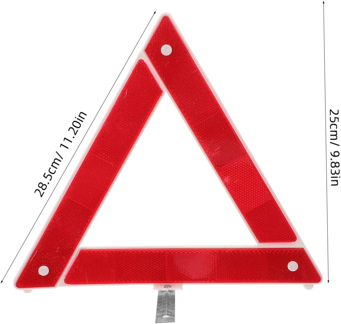 2pcs Foldable Reflective Safety Triangle Kit for Car Roadside Emergencies High Visibility Warning Sign with Sturdy Tripod Design Portable Road Warning Triangle for Vehicle Safety