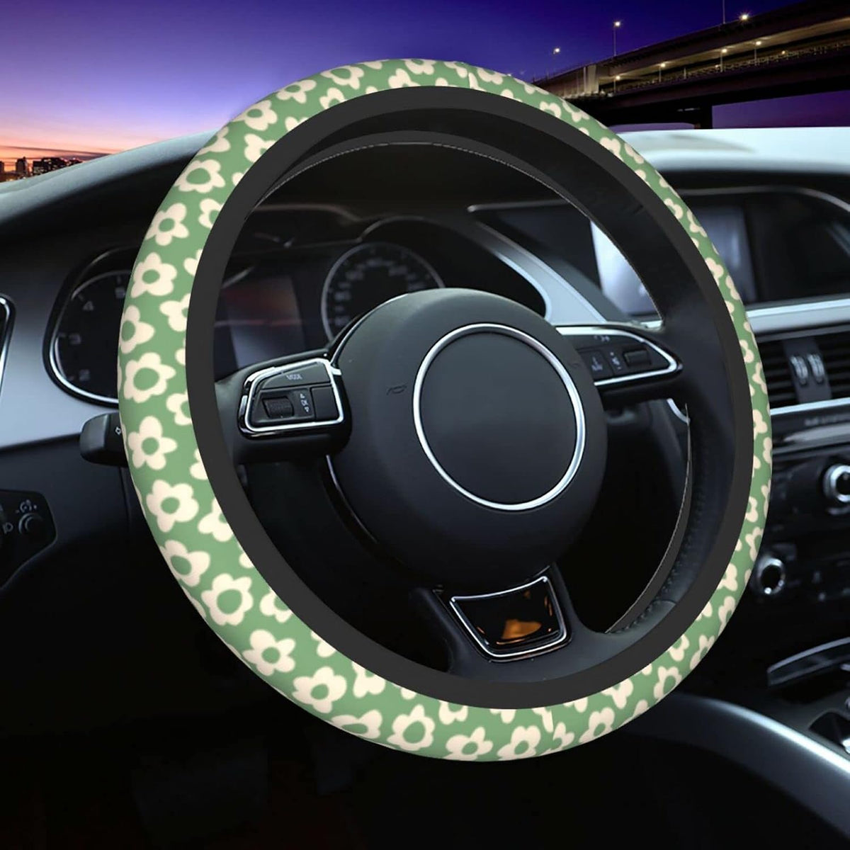 Red Spider Web Steering Wheel Cover Universal 15 Inch Cute Car Accessories Protector for Women Men