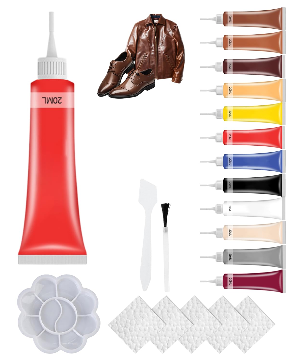 Advanced Leather Repair Gel, 2027 New Leather Repair Kit for Car Seat Vinyl Repair Kit, Professional Leather Repair Coloured Cream Gel, Multifunctional Couch and Jacket Repair Kit，Brown
