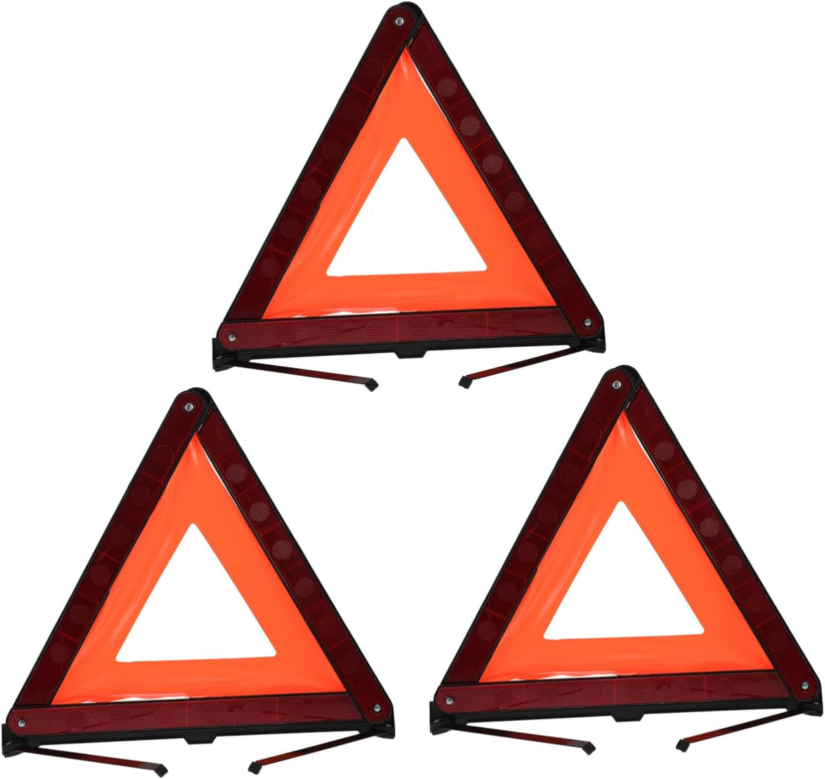 3 Pack Triangle Warning Signs for Cars, Roadside Safety Alerts