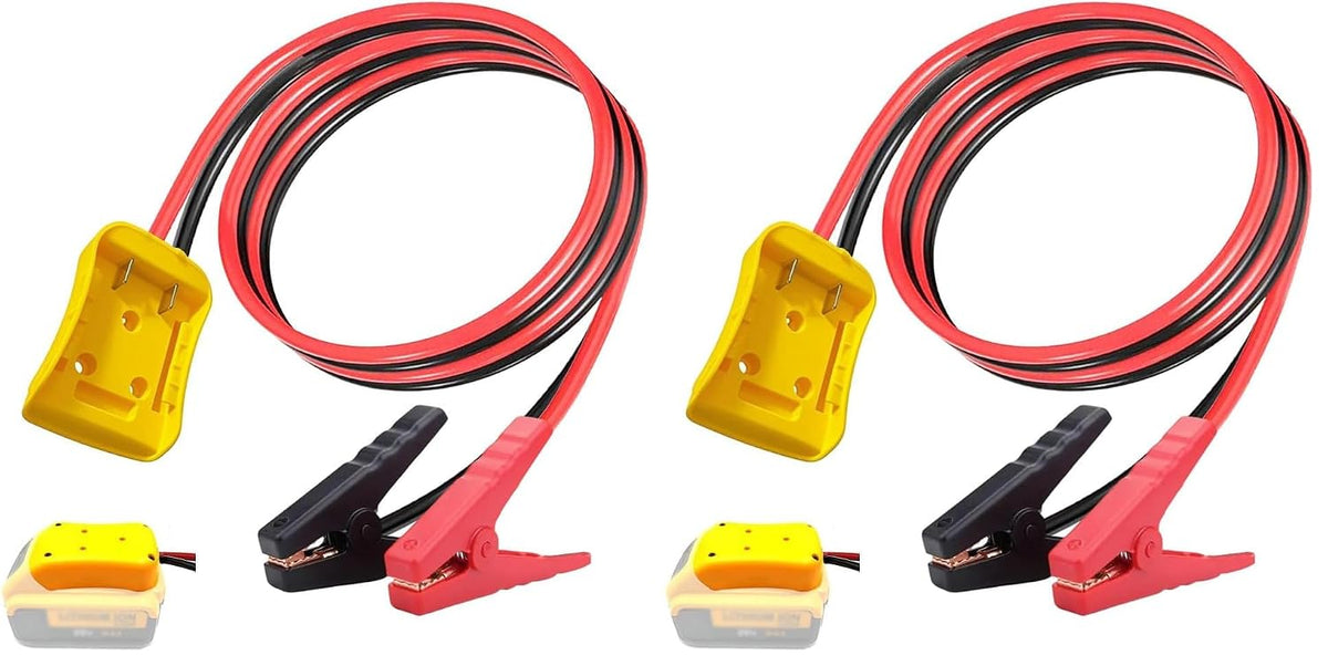 Jumper Cables with Adapter Compatible with Dewalt 20V Battery, 3.3FT 8AWG
