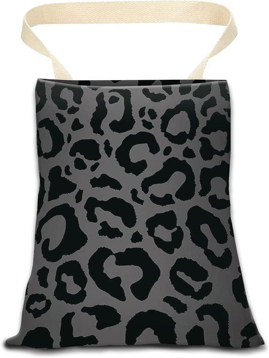 Car Garbage Can, Hanging Car Trash Can Bag for Accessories, Vehicle, Travelling, Camping, Back Seat Organizer, Luxury Black Leopard