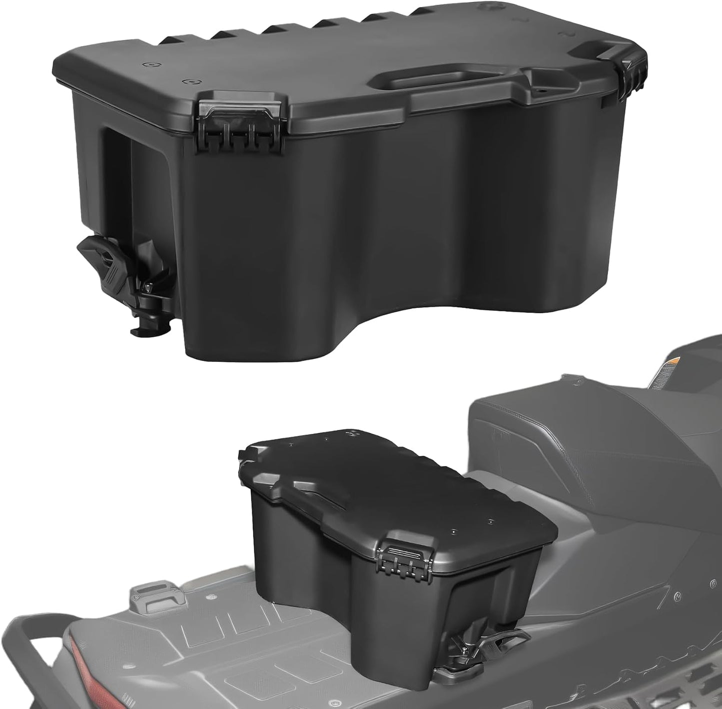7.8Gal/30L Rear Cargo Box for Can-Am Maverick X3 MAX, Commander | Waterproof Rear Bed Tool Storage Modular Box for Can Am Maverick Trail, Ski Doo, Defender Accessories, Replacement #715006830