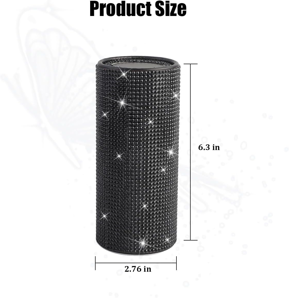 Rhinestone Car Tissue Dispenser for Interior, Black