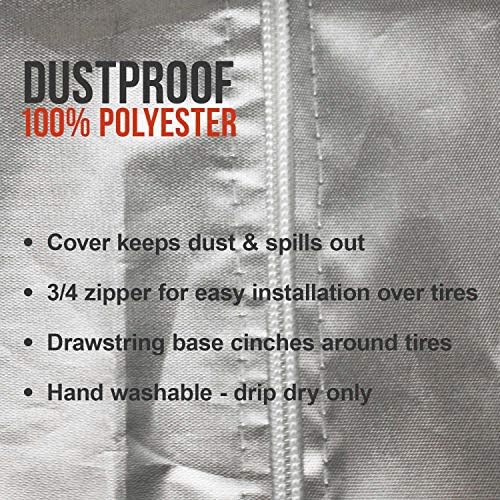 TCP Global Tire Cover for Storage - Dustproof Polyester Tire Bag Cover with Drawstring for up to Four 32" Tires