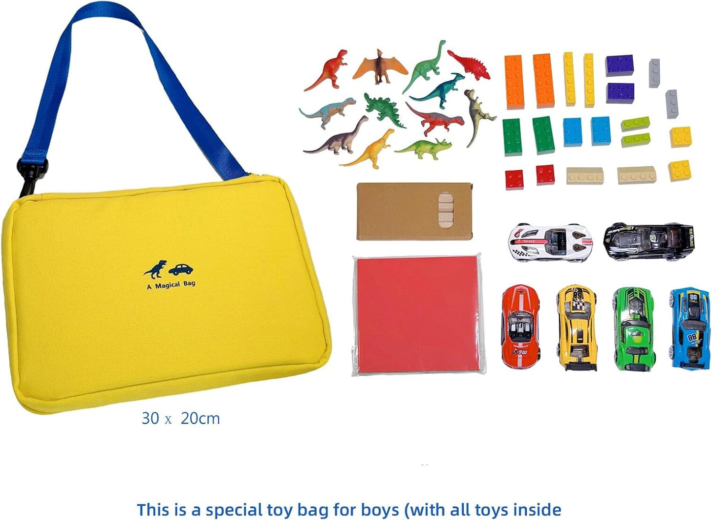 Portable Busy Travel Toys for boys, Quiet Car Airplane Trip Toddler Toy | On-the-Go Play Set,Toy Storage Bag , Essentials & Activities for Long Travel Camping, Gift for Kids Ages 3-5 & 4-8 Years Old