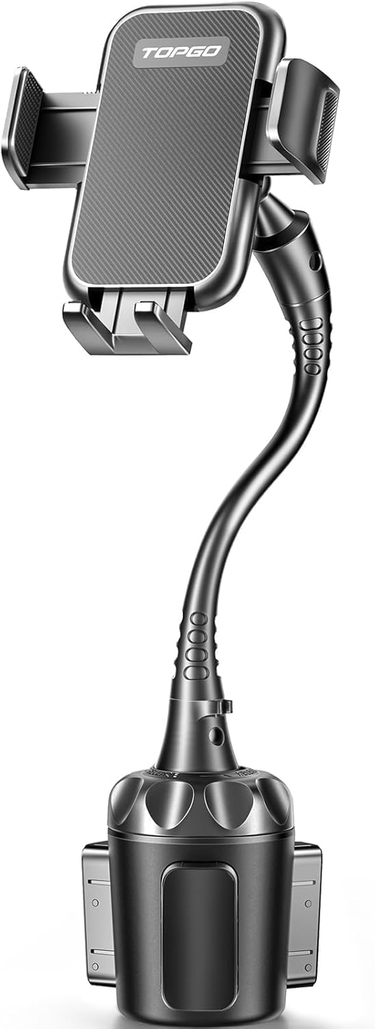 [Upgraded] Cup Holder Phone Holder for Car, Phone Mount Universal Adjustable Gooseneck Cup Holder Cradle Car Mount for Cell Phone iPhone 14,Samsung,LG (Black)