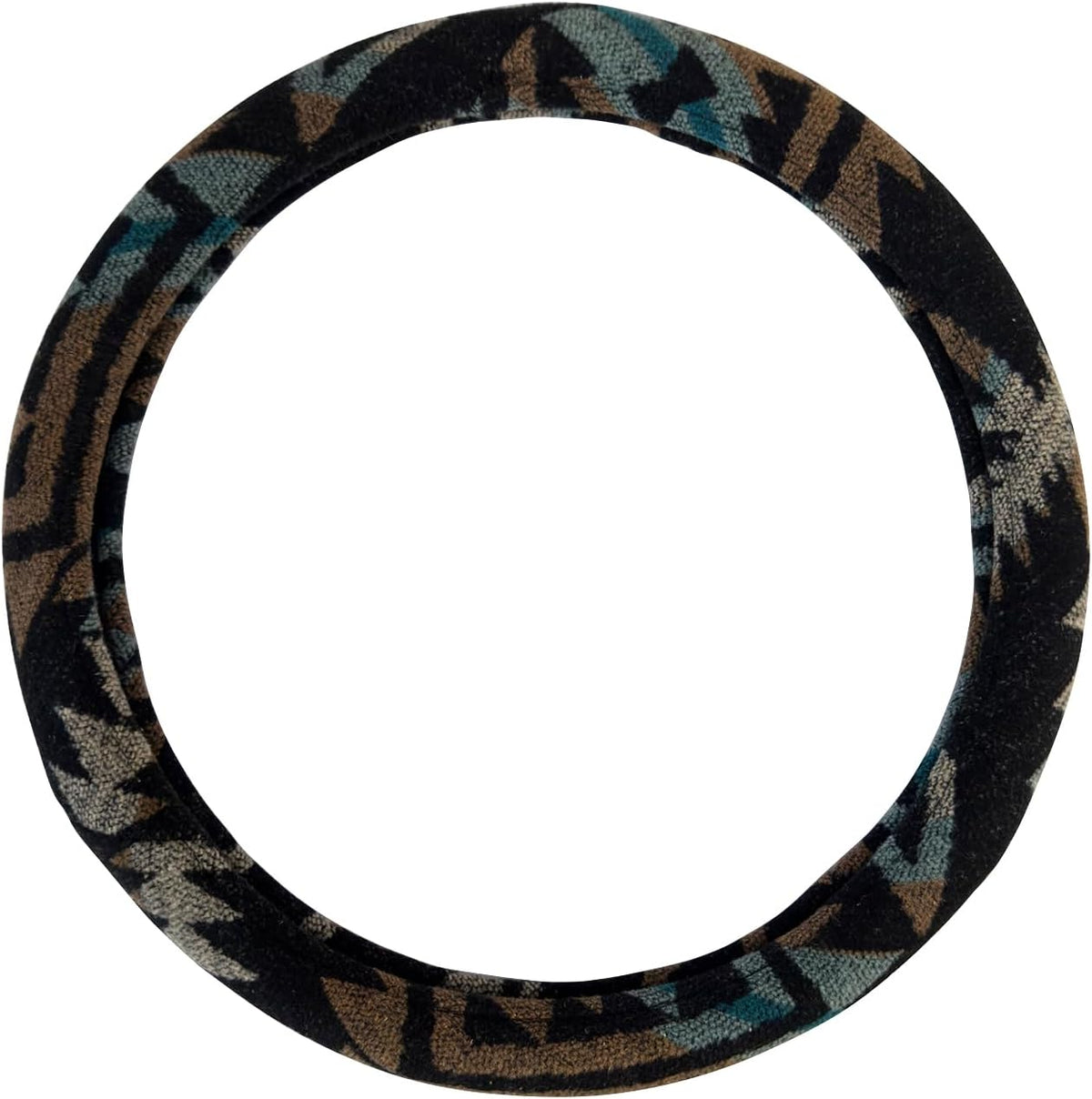 Universal 15inch Ethnic Style Baja Blanket Steering Wheel Cover with Coarse Flax Cloth and Sweat Absorption Anti Slip Car Wrap (Boho Green)