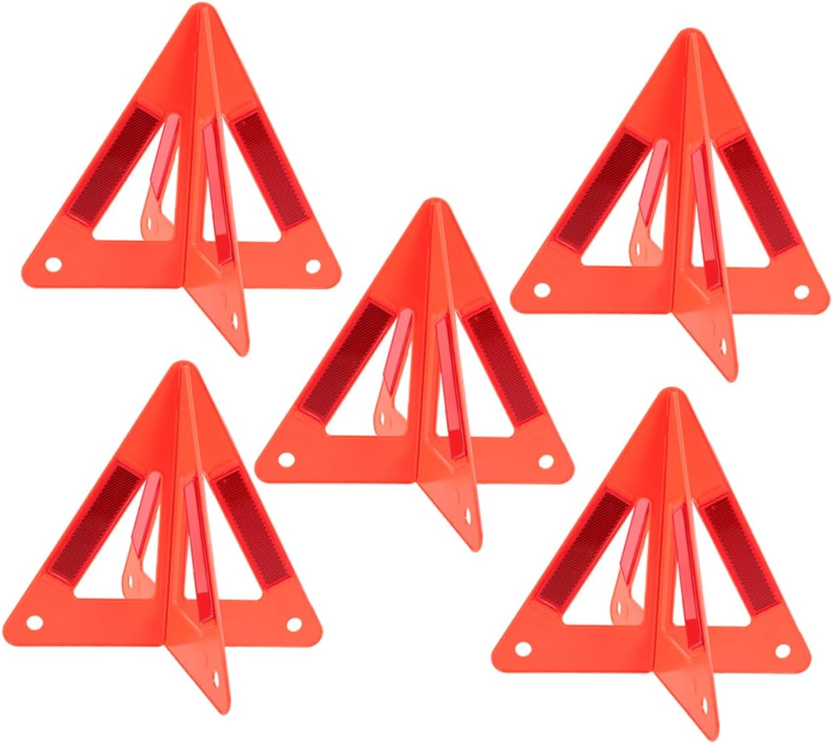 STOBAZA 5pcs Reflective Triangle Warning Signs for Car Road Safety