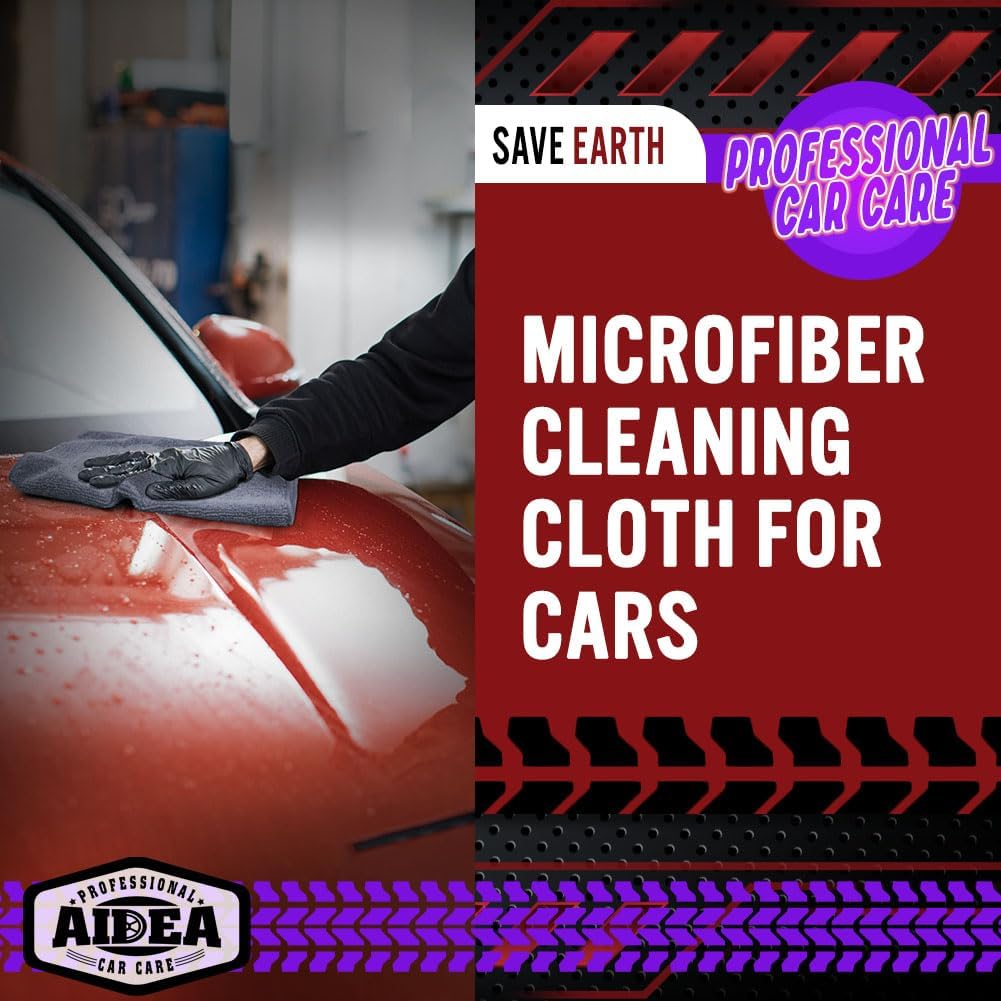 AIDEA Microfiber Cleaning Cloth Grey 50PK, Microfiber Towels, 12×12"