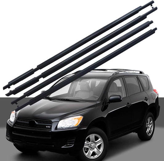 Window Moulding Trim Seal Belt Fit for Toyota RAV4 2009-2012 Weatherstrip Window Outside Weatherproof Seal Front Rear Left Driver & Right Passenger Side, 4Pcs