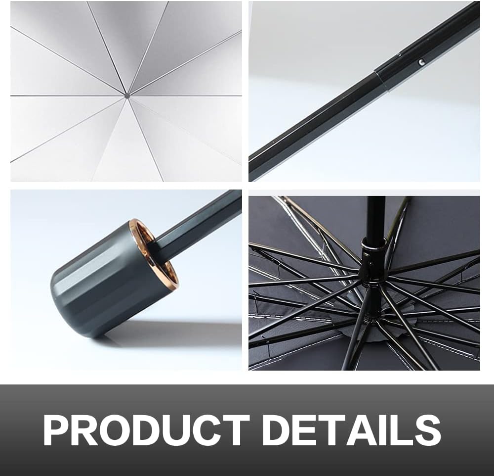 Car Sunshade Umbrella,Upgraded Windshield Cover Sun Shade,UV Reflecting Portable Front Window Cover,Universal Car Windshield Sunshades,UV Block for Front Windows,Fits Most Vehicles (55"x 31")
