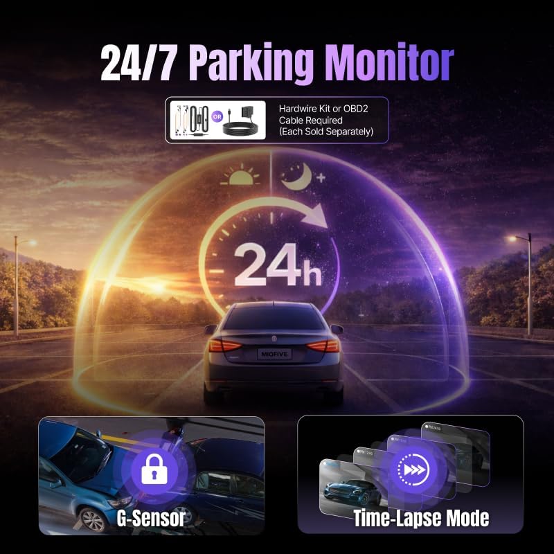 Miofive S1 Pro 4K Front & 2K Rear Dual Dash Cam with 32GB Card Included