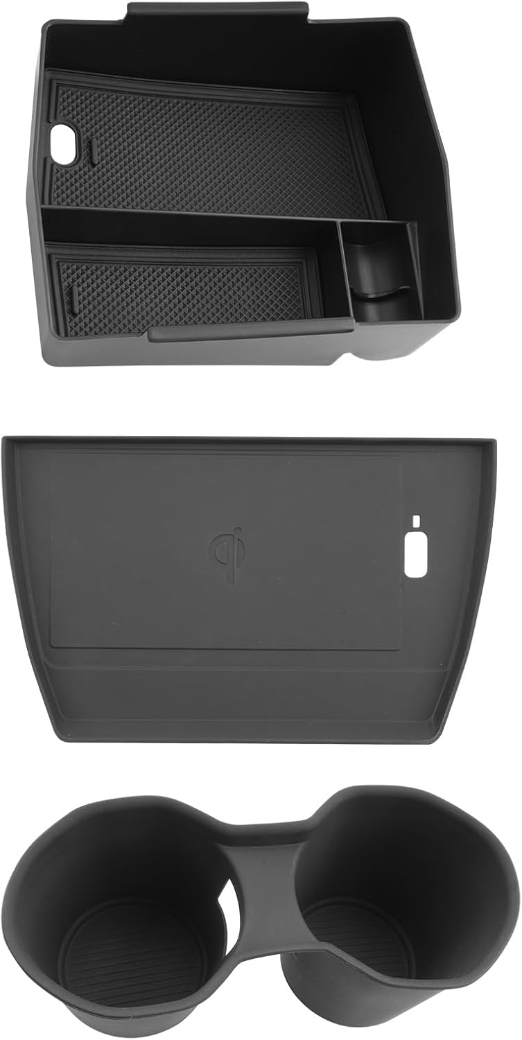 LUWU for 2025 Subaru Forester Accessories for 2025 Forester Wireless Charging Mat - Center Console Cup Holder - Armrest Console Storage Box 3-Pack (Not for 2026 Touring/Wilderness/Premium)