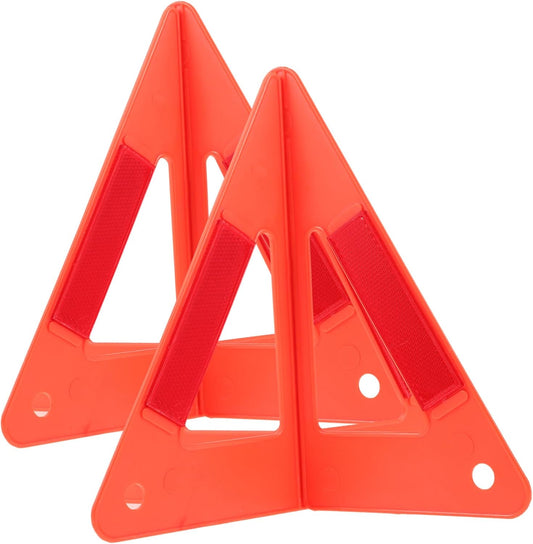VOSAREA Car Road Emergency Triangle Warning Signs 2 Sets Plastic Red