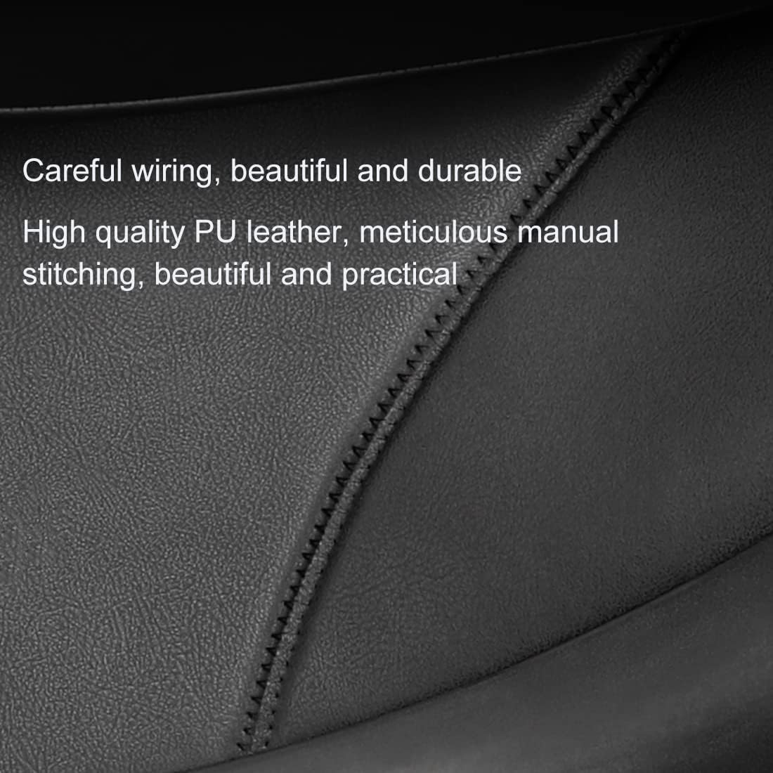 FASTCHE for Tesla Model Y Door Sill Protector 5 Seater (NOT Fit 7 Seater) PU Leather Rear Seat Anti-Dirty Mat Anti Kick Pad Model Y Accessories (2 Packs)