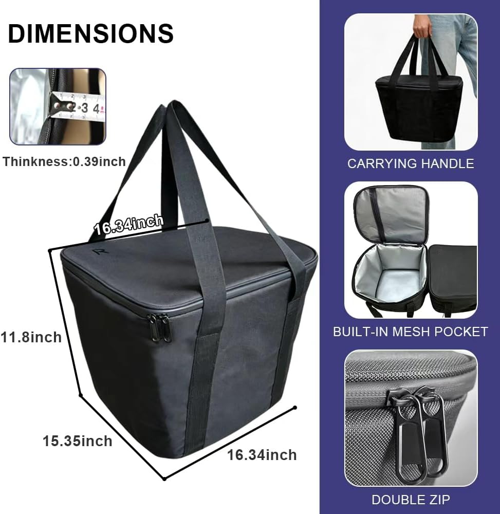 Frunk Cooler Organizer for Tesla Model Y 2020-2026, Insulated Waterproof Front Trunk Storage Bag with Hidden Pocket, 2-Pack Black