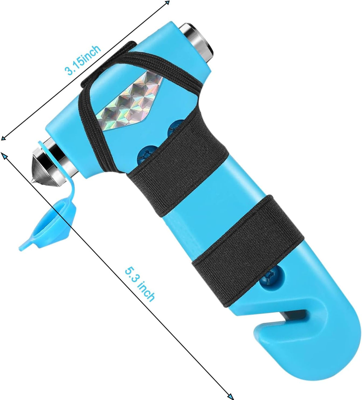 2 Pack Car Safety Hammer, 3-in-1 Emergency Escape Tool Window Breaker and Seat Belt Cutter with Light Reflective Tape for Family Safety Emergency Car Escape Tool（Pink Blue）