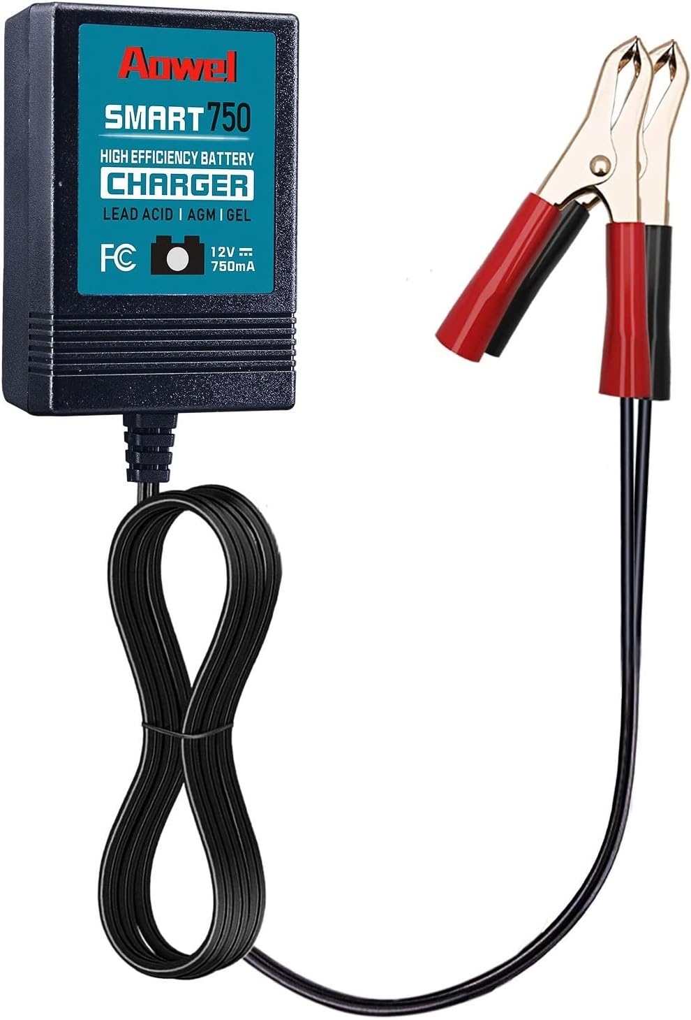 Aowel 12V 750mA Trickle Charger, Smart Battery Charger & Maintainer for Motorcycle, ATVs and More