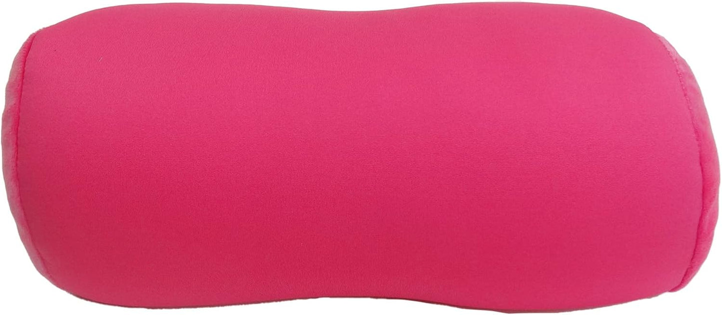 Wolf Essentials Microbead Bolster Tube Travel Pillow - Compact Neck Roll Pillow for Airplane, Car, or Home - Soft Lumbar Support Pillow - Pink