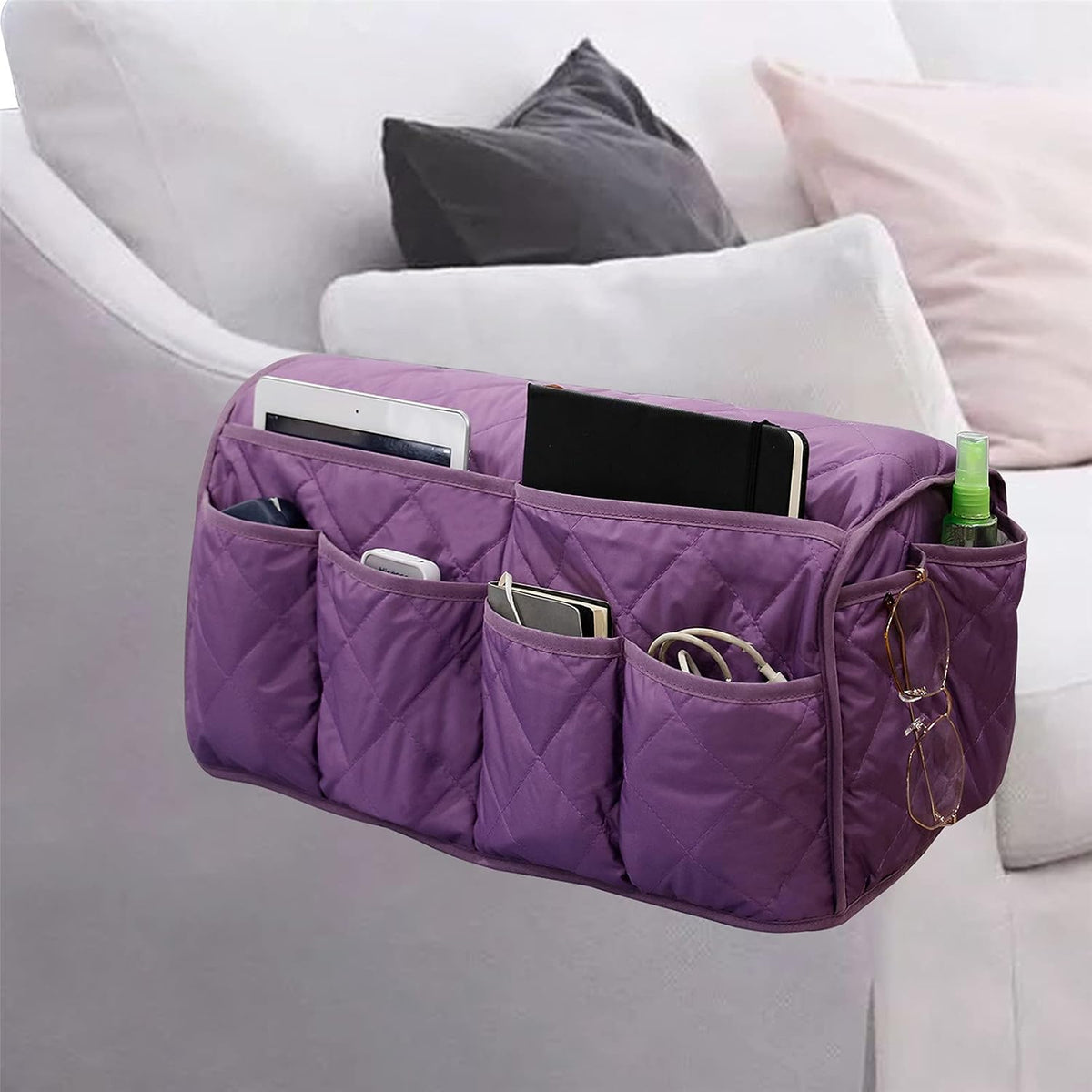 Armchair Caddy for Recliner - Sofa Armrest Organizer with 14 Pockets