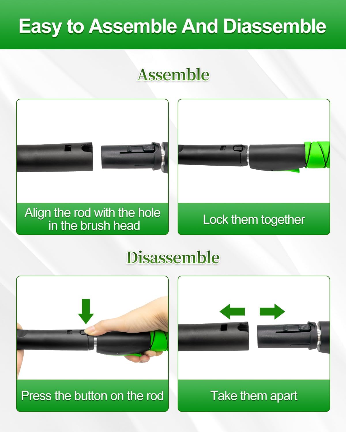 SEAAES 33 Inch Ice Scraper with Snow Brush for Car Windshield, Extendable Snow Scraper and Brush with Foam Grip for Truck SUV Vehicle Window - Green