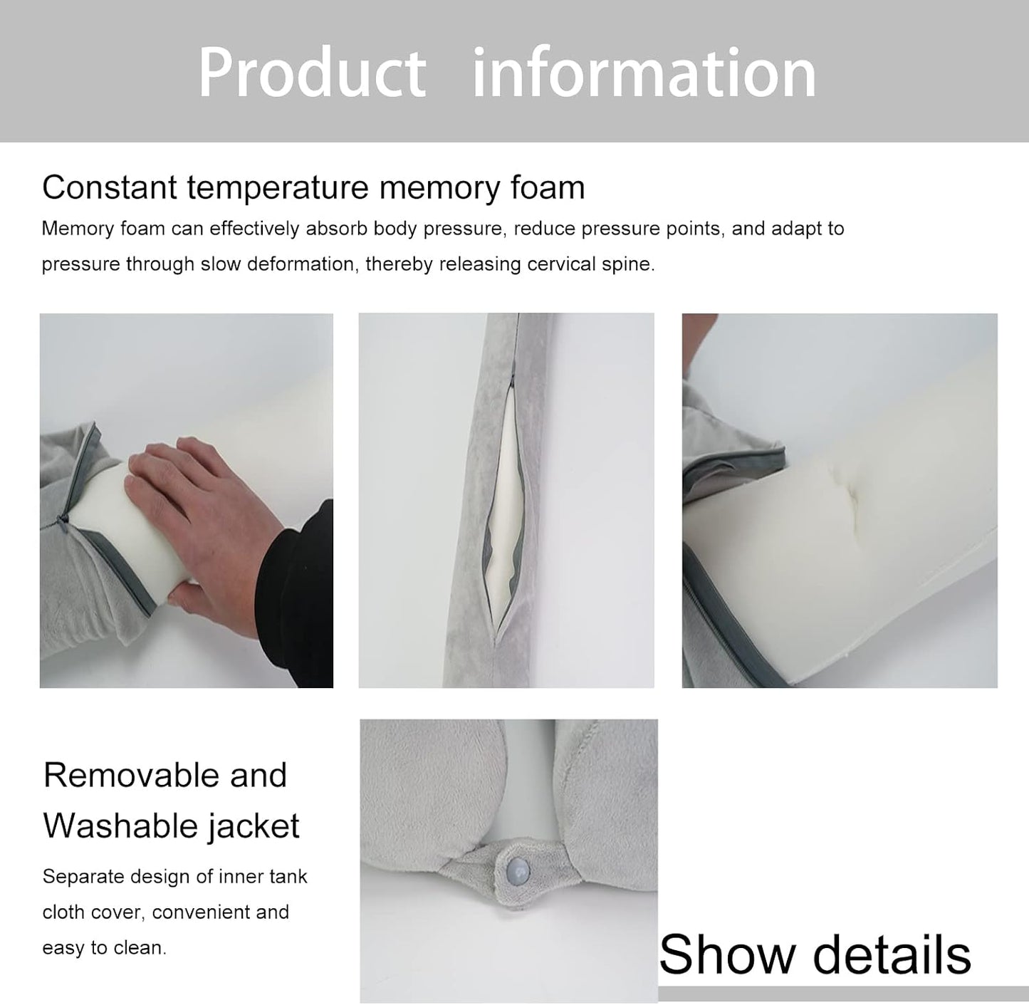 Travel Pillow-Twist Memory Foam Neck Pillow Support Pillow, Used for Neck, Chin, Waist and Leg Support-Suitable fo Airplanes, Buses, Trains.