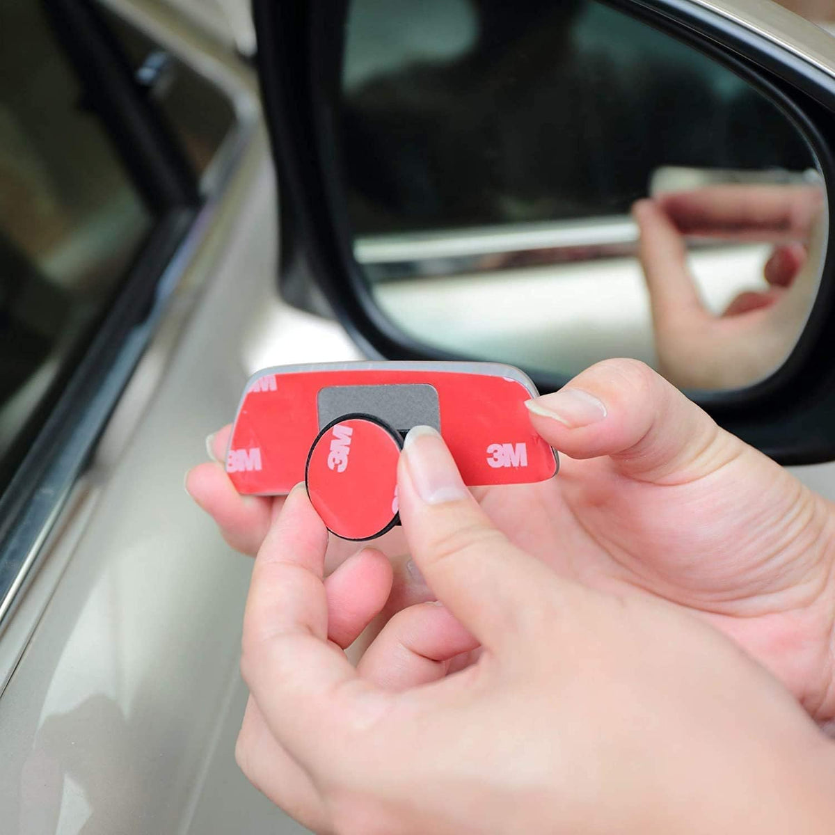 Verivue 3.5-Inch Rectangular Blind Spot Mirrors for Cars, Universal Fit, HD Convex Wide Angle, Stick-On Frameless Design, Adjustable Blindspot Mirror for Car Side Mirrors, 2-Pack