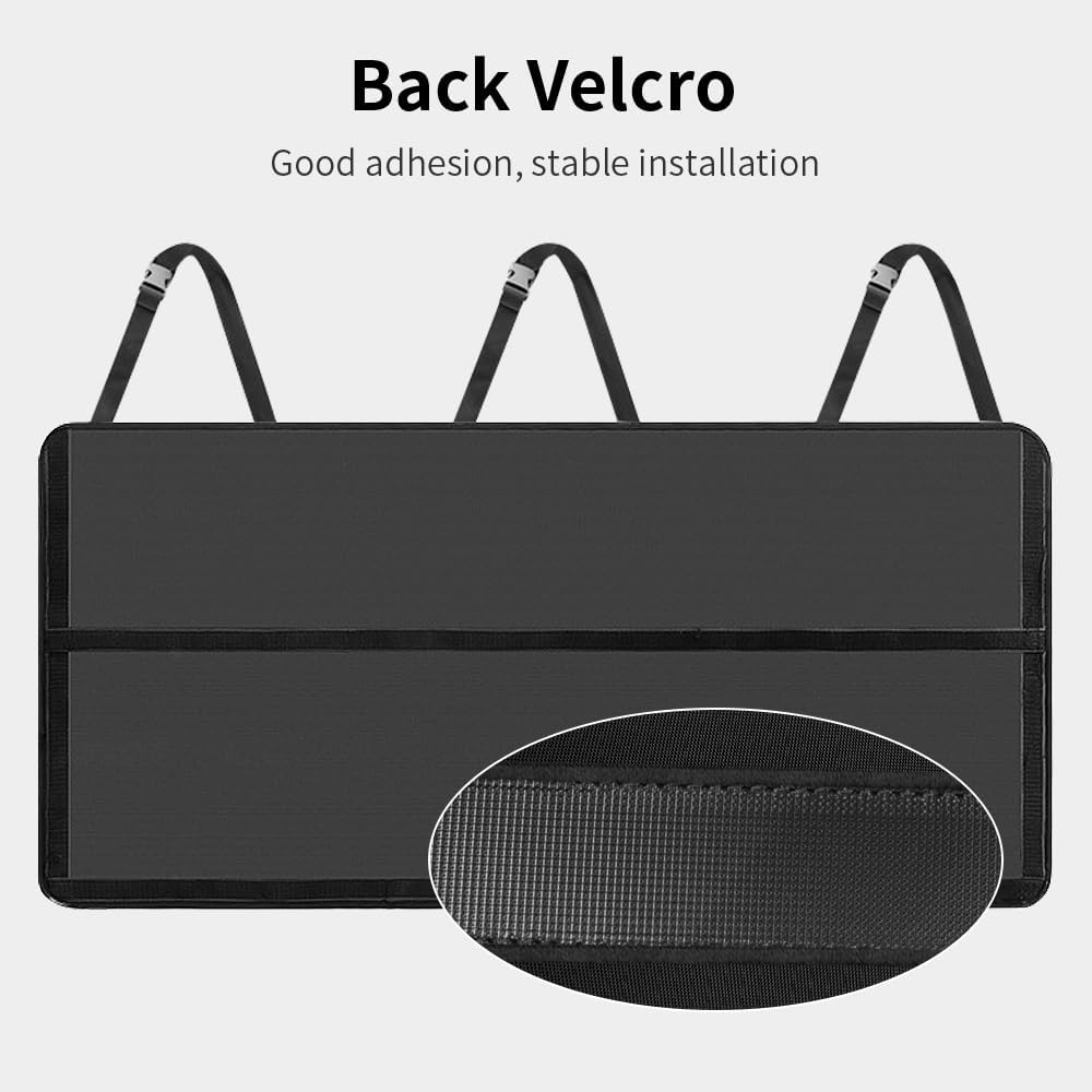 Viaviat Hanging Car Trunk Organizer, Collapsible Backseat Storage Bag with 9 Large Pockets for Medium or Large Size SUV, Truck, MPV, Car Interior Accessories (Light-gray)