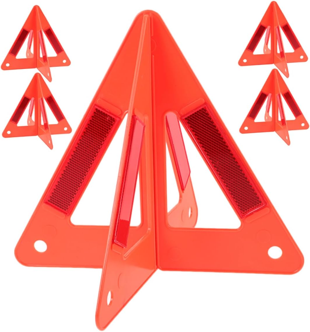 Zerodeko 5 Pack Reflective Warning Triangle Plastic Roadside Auto Marker