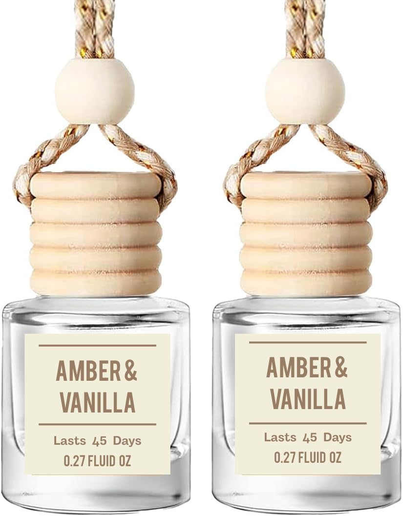 Palo Santo & Sandalwood (Santal) Hanging Car Air Freshener – Long Lasting Essential Oil Diffuser for Car, Closet, Bathroom – 2-Pack Natural Scent Deodorizer for men and women