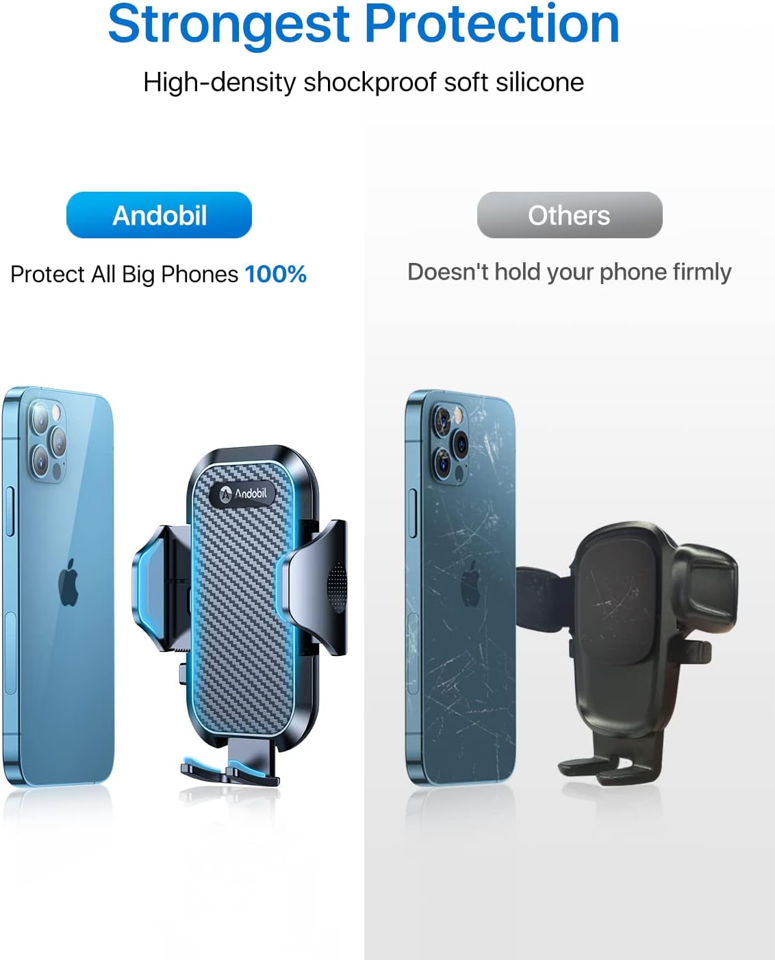 andobil Upgraded 15" Cup Holder Phone Holder, 【Solidest & Adjustable】 Military-Grade Long Gooseneck Cup Phone Holders for Your Car Truck, Car Phone Holder for iPhone 17 Pro Max 16 15 14/Samsung/Pixel