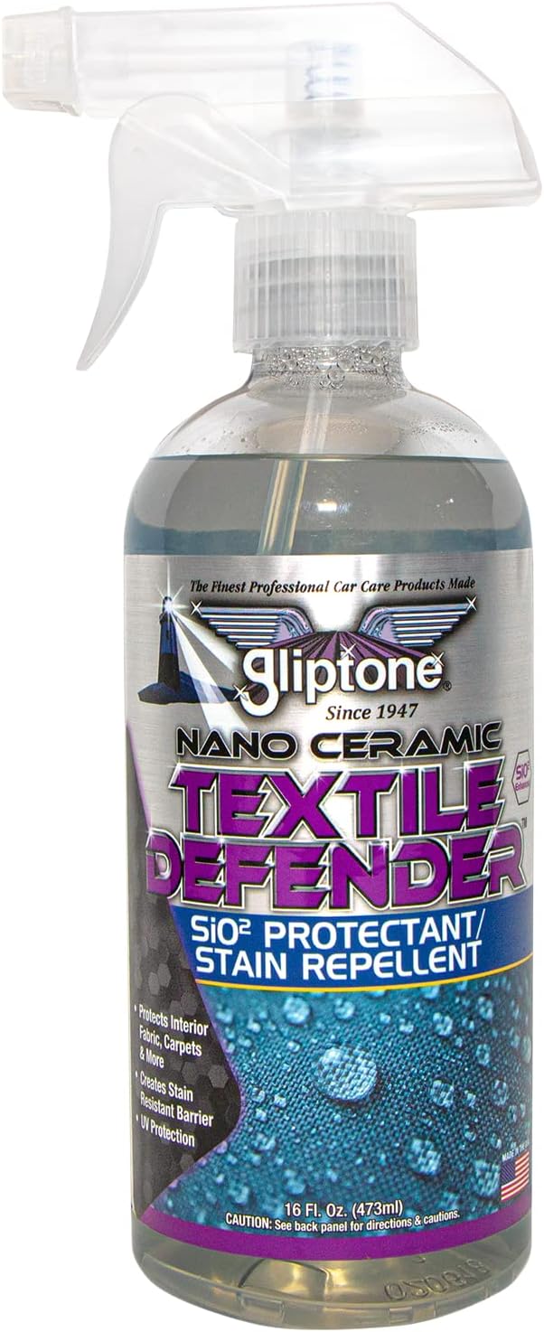 Gliptone Nano Ceramic Textile Defender Fabric Protectant, 16 Fl Oz | Stain Repellent, Maximum Protection from UV Damage, Protects from Wear and Spills, Up to 12 Months with 1 Coat