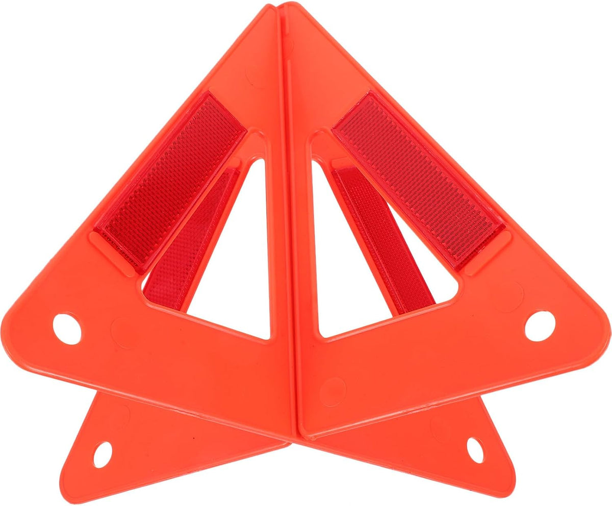Reflective Warning Triangle Roadside Emergency Triangle Plastic Red