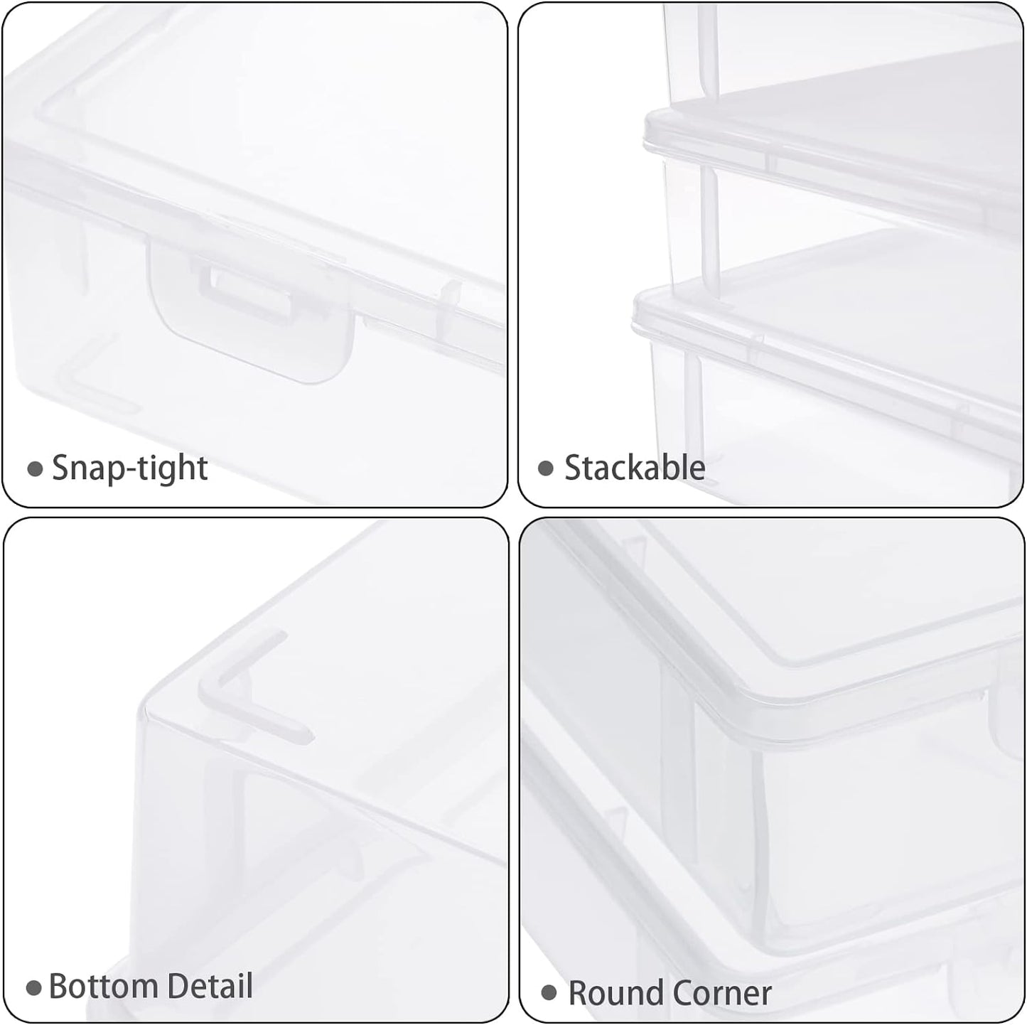 BTSKY Clear Plastic Storage Box with Flap Lid, Multipurpose Craft Organizers and Storage Box Art Supply Storage Organizer Plastic Sewing Box for Beads Pencils Notebooks, 2 Pack Small