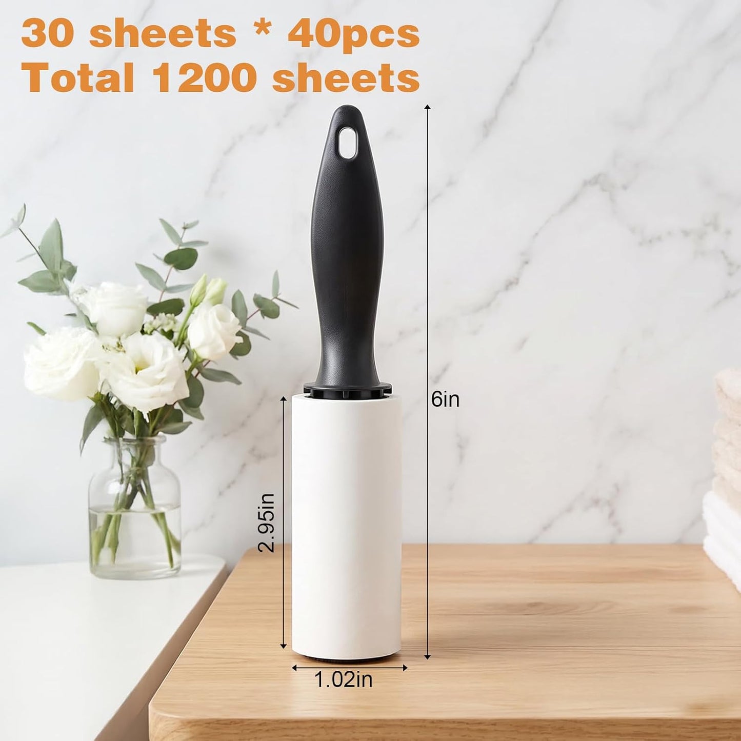 40 Pack Mini Lint Rollers, Travel Lint Roller with 1200 Sheets, Sticky Lints Remover for Clothes, Pet Hair, Furniture, Car Seats, Couch, Carpet (6.3 x 1.02 Inches)