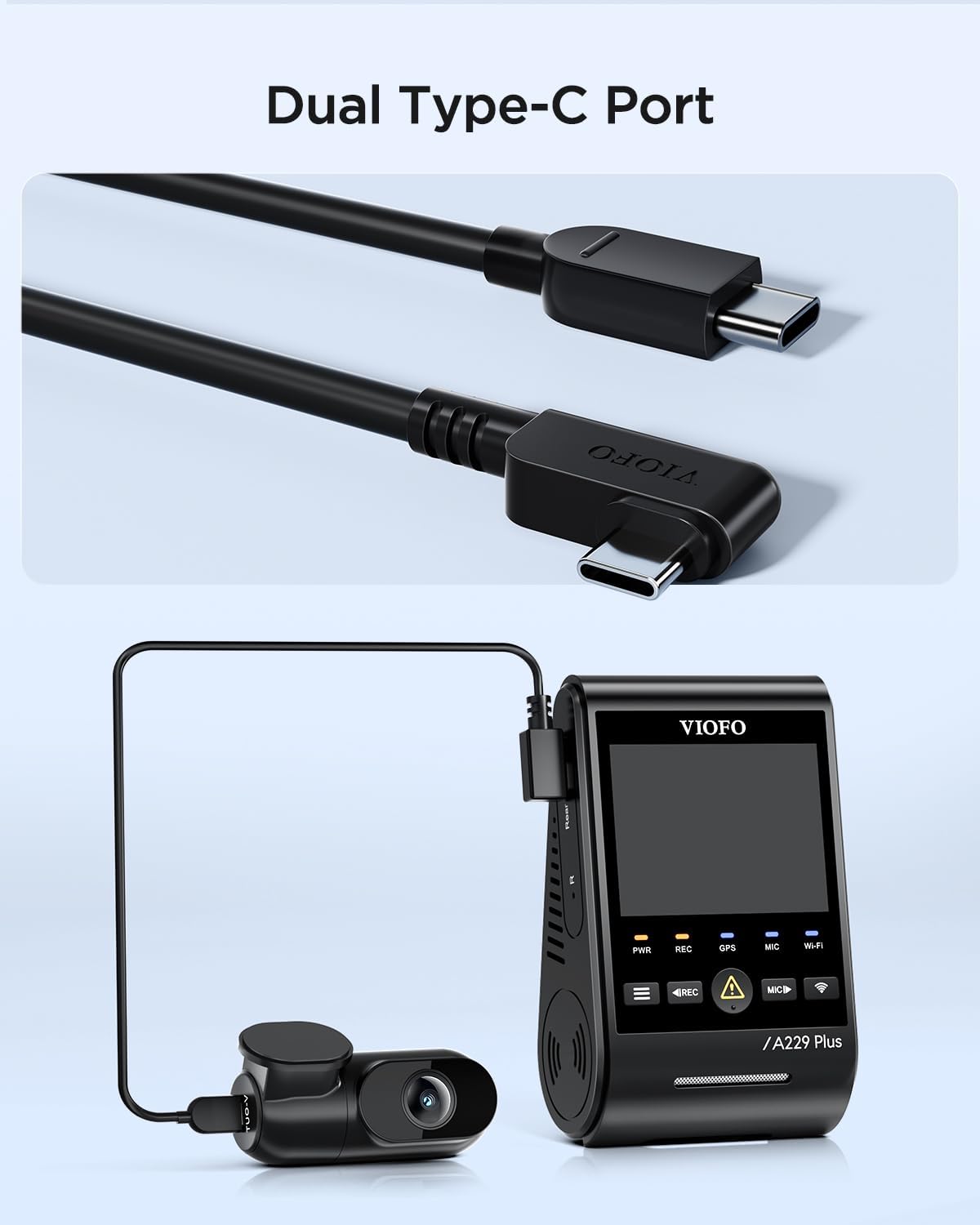 VIOFO RE200 Rear Camera for A229 Pro/Plus, 6M(19.7ft) Rear Cable Included