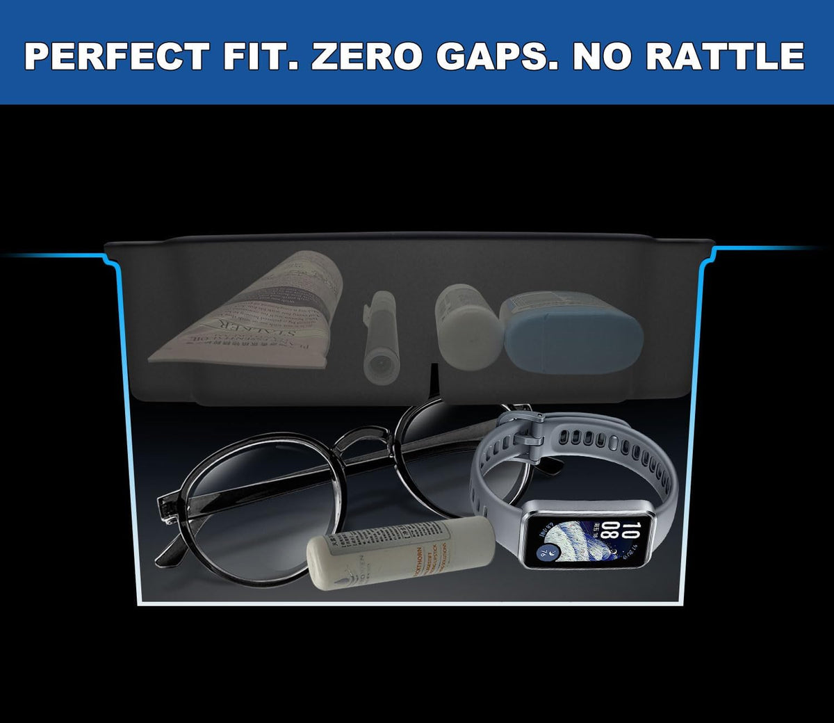 2026 Upgrade Center Console Organizer fit for 2025 2026 Ford Bronco 4 Door Bronco Center Console Storage with Rubber Mats for Ford Bronco 2025+ Storage Accessories|Not for 2 Dooor/Manual/Sport Model|