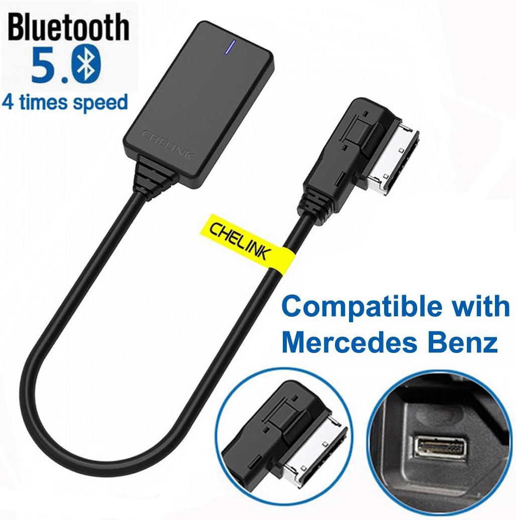 Bluetooth Adapter Car Kit for Mercedes Benz W212 S212 C207, Wireless Bluetooth 5.0 AMI Media Music Interface Cable Car Module Audio Receiver for Models with Media Interface