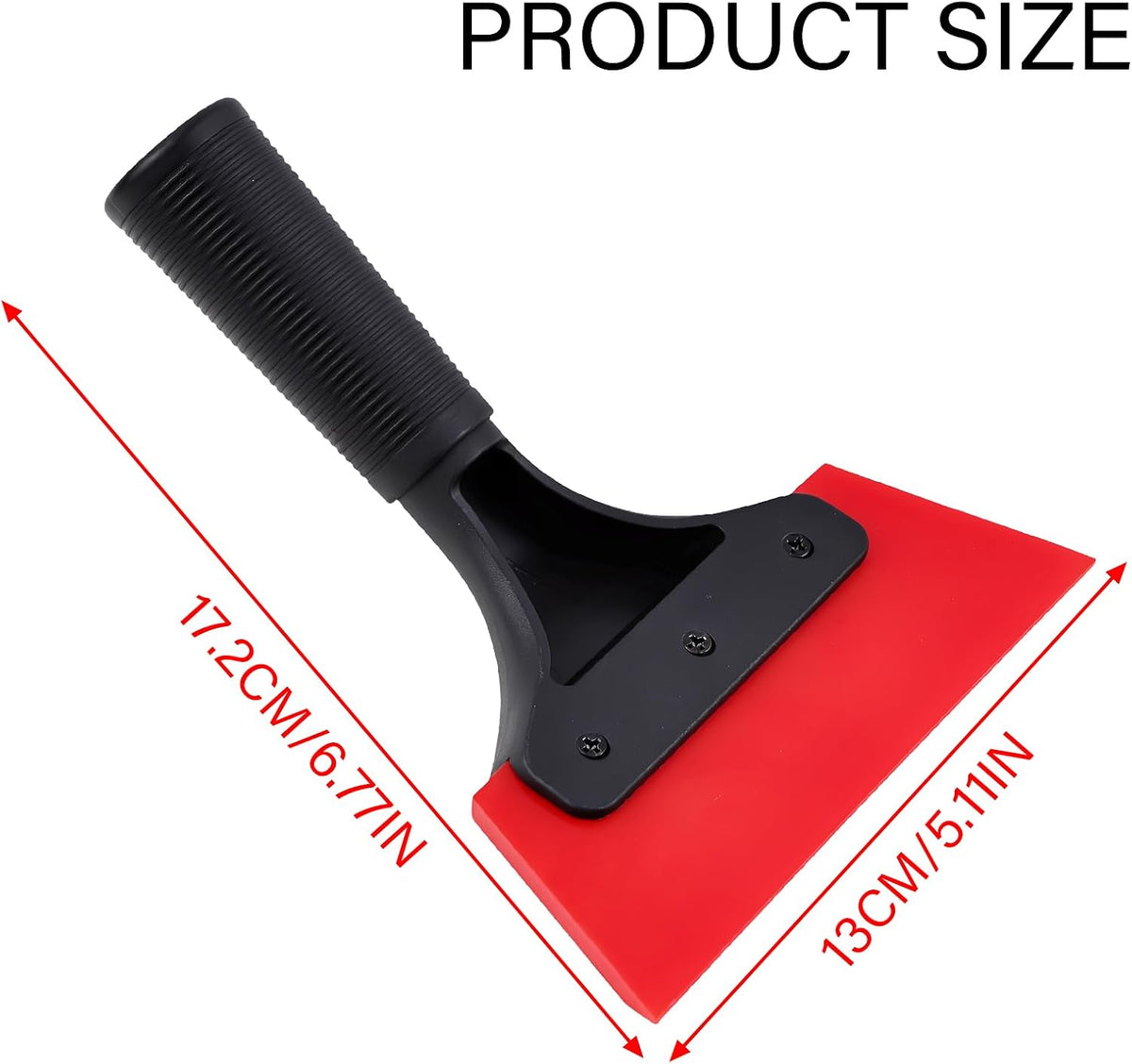 3 Pack Window Tint Squeegee, Small Squeegee, Rubber Scraper with Comfortable Handle for Car, Glass, Shower & Mirrors, 5.12-inch Blade for Easy Water Removal (Blue, Green, Red)