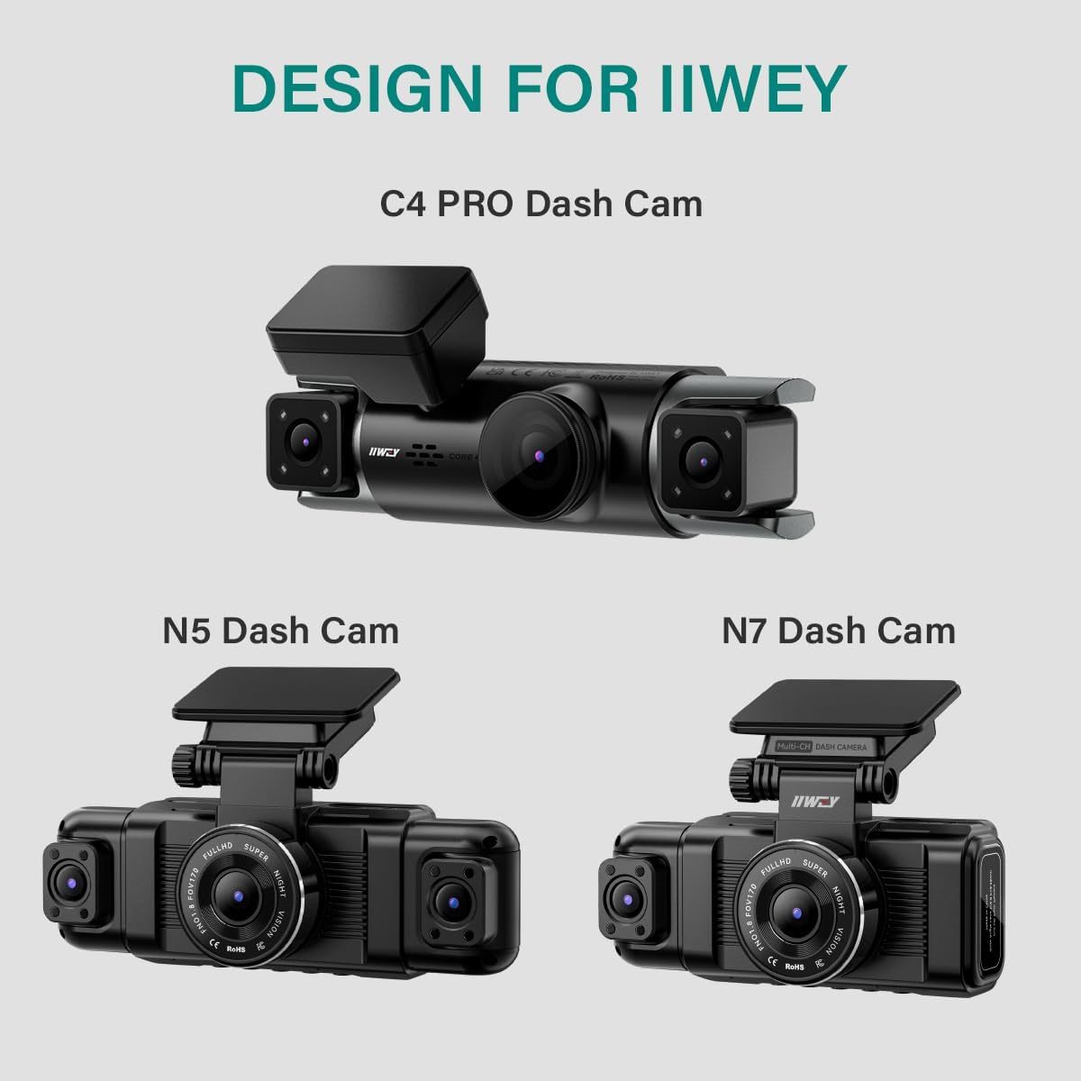 Dash Cam Hard Wire Kit for IIWEY N5/N5 PRO/N6/N7/C3 PRO/C4 PRO/Q7/N9 Model, 4 Meter Dashboard Camera Car Charger Cable Kit, 12V- 24V to 5V,3A Power Adapter with LP/Mini/ATO/Micro2 Fuse for Dash Cam