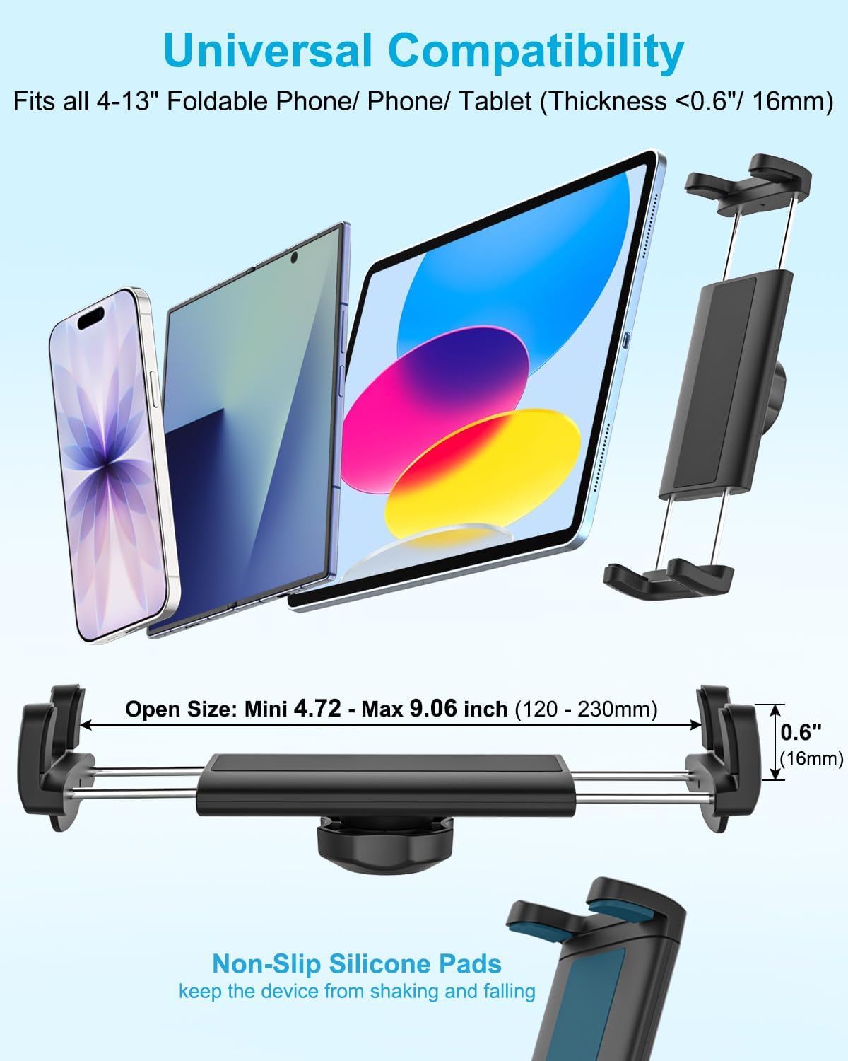 Z Fold Car Holder, Windshield Mount for Foldable Phone, Super Suction Cup